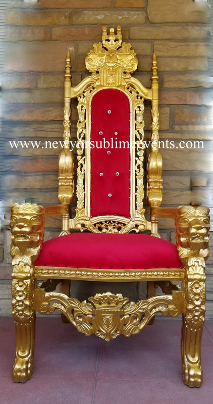 Red throne chair online rental